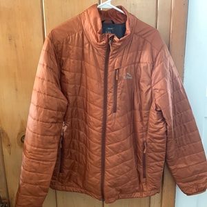 LLBean Mens size XL Regular Orange Rust color Primaloft packaway Full Zip jacket